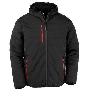Result Genuine Recycled Mens Compass Padded Jacket / Black/Red